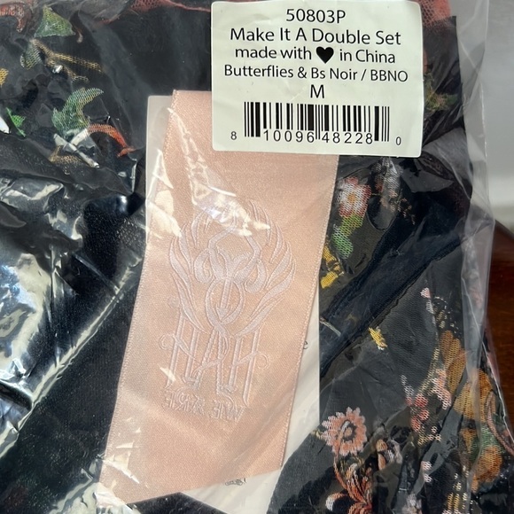We Are HAH Make It A Double Set Butterflies In Black Size M - Picture 4 of 9